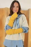 Claudia Fingerless Arm Warmer Gloves Ochre